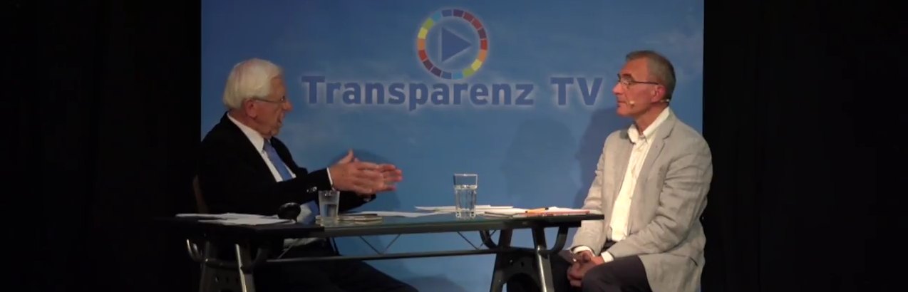 Franz Alt im Gespräch mit Clemens Ronnefeldt im Studio von Transparenz TV